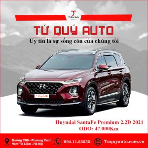 Xe Hyundai SantaFe Cao cấp 2.2L HTRAC 2021 - Đỏ Mận
