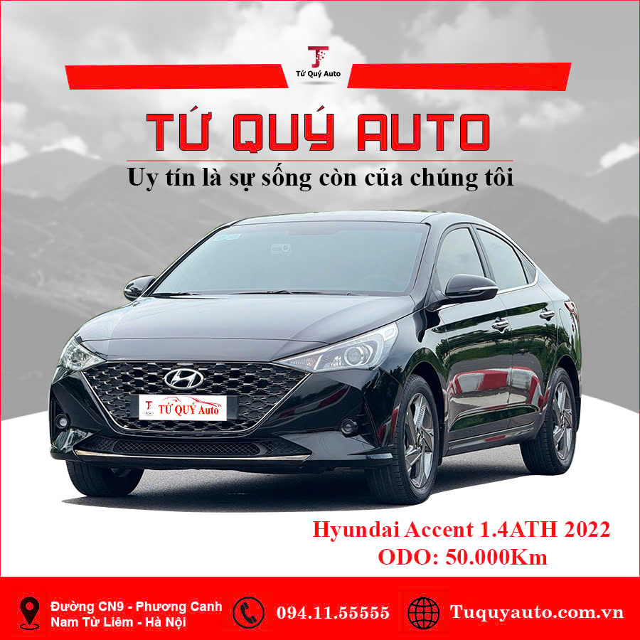 Xe Hyundai Accent 1.4 AT Đặc Biệt 2022 - Đen