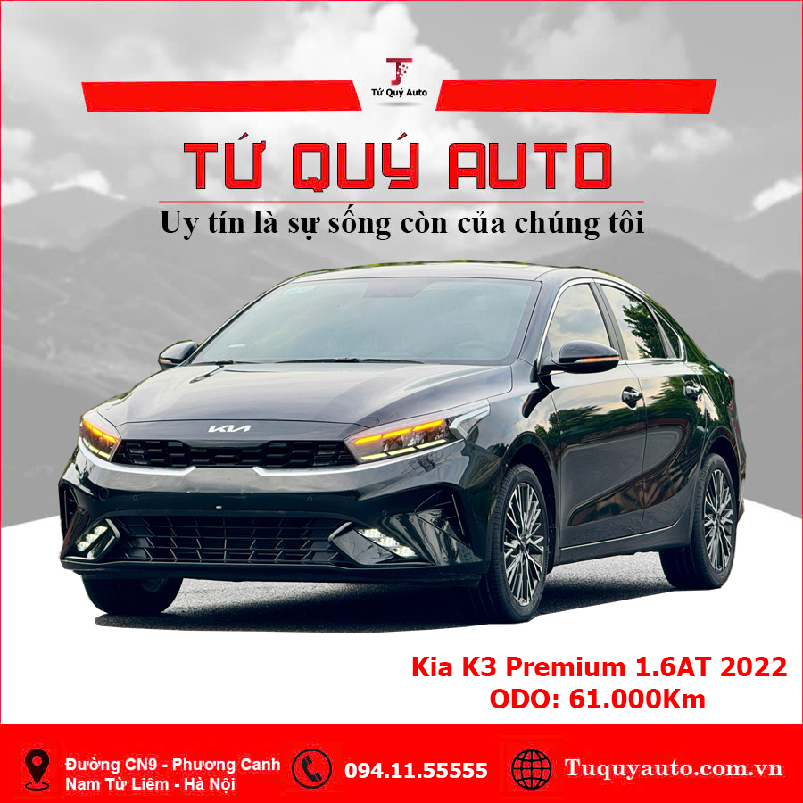 Xe Kia K3 Premium 1.6 AT 2022 - Đen