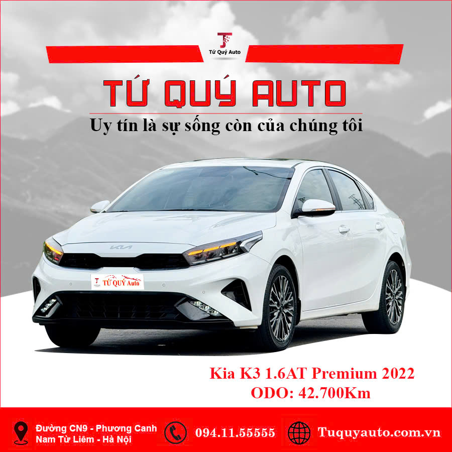 Xe Kia K3 Premium 1.6 AT 2022 - Trắng