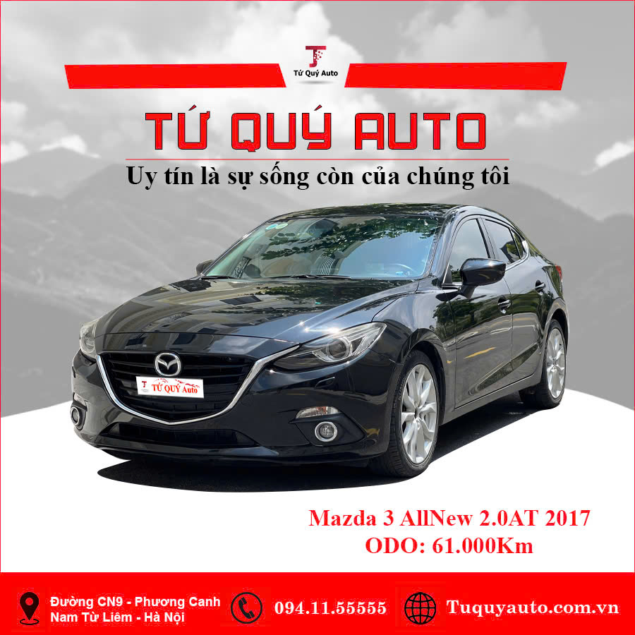 Xe Mazda 3 Sedan 2.0 AT 2017 - Đen