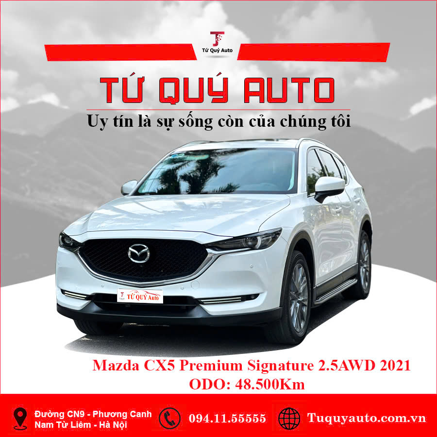 Xe Mazda CX5 Signature Premium 2.5 AT AWD I-Activ 2021 - Trắng