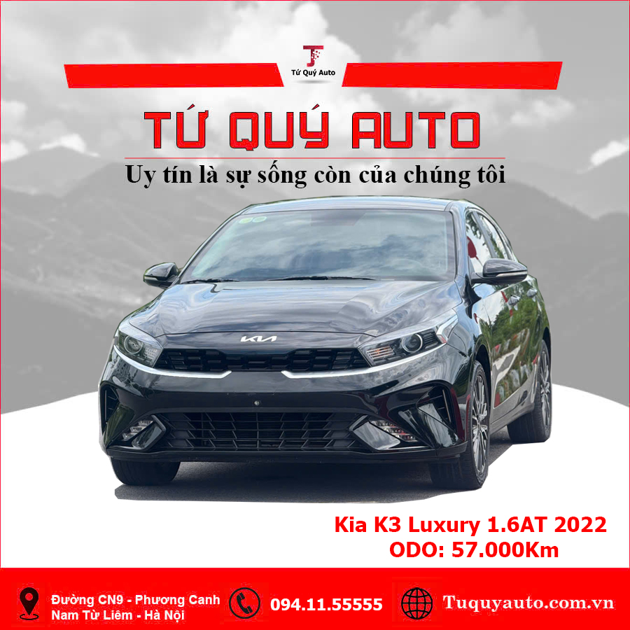 Xe Kia K3 Luxury 1.6 AT 2022 - Đen