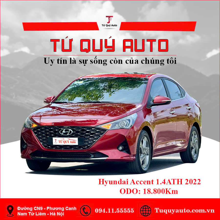 Xe Hyundai Accent 1.4 AT Đặc Biệt 2022 - Đỏ