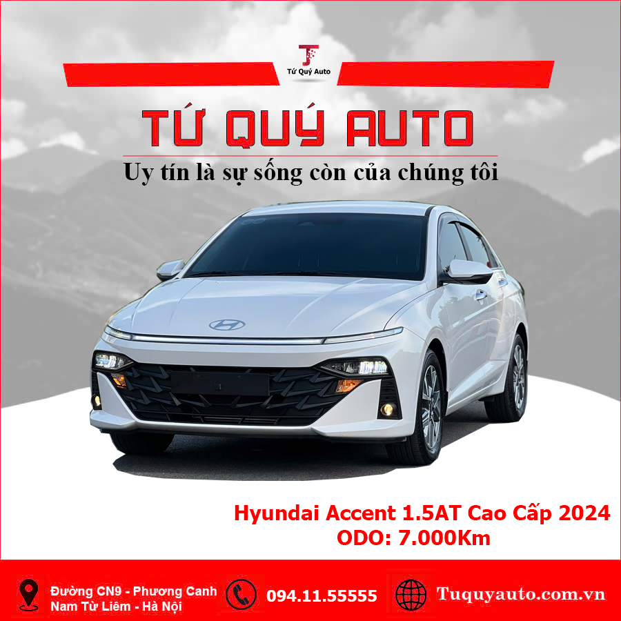 Xe Hyundai Accent Cao cấp 1.5 AT 2024 - Trắng