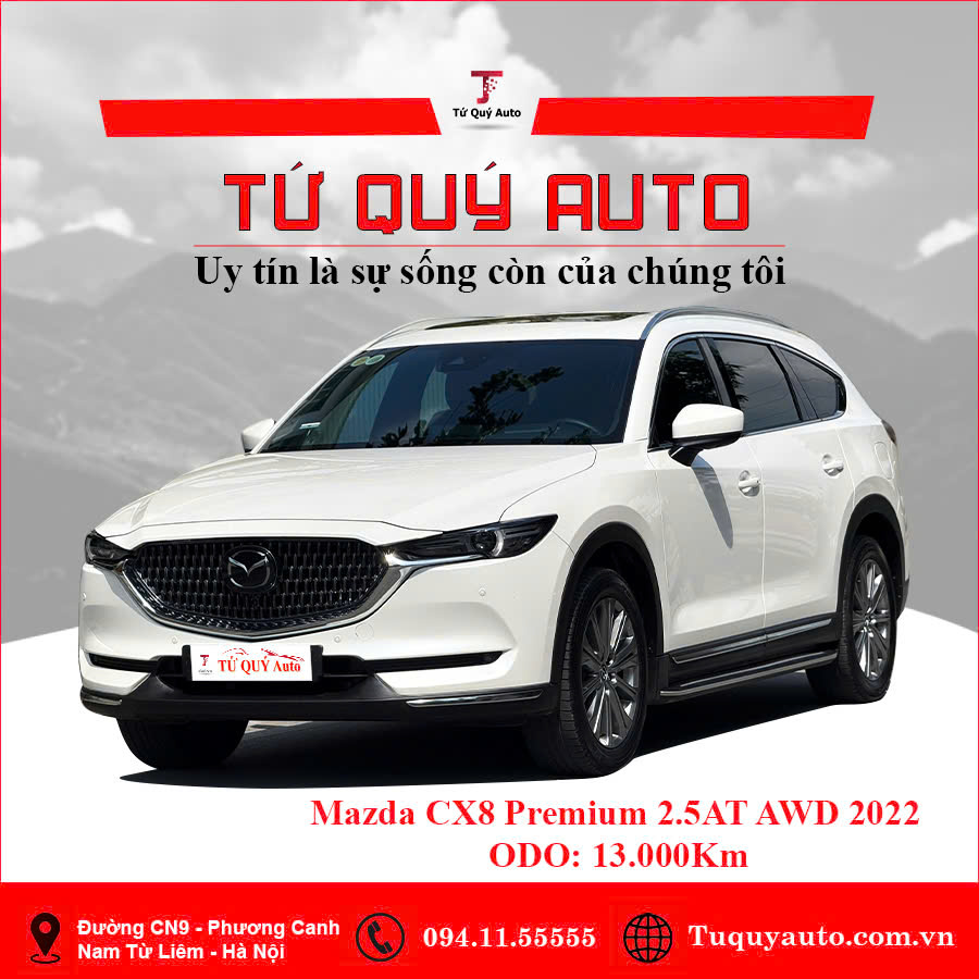 Xe Mazda CX8 Premium AWD 2022 - Trắng
