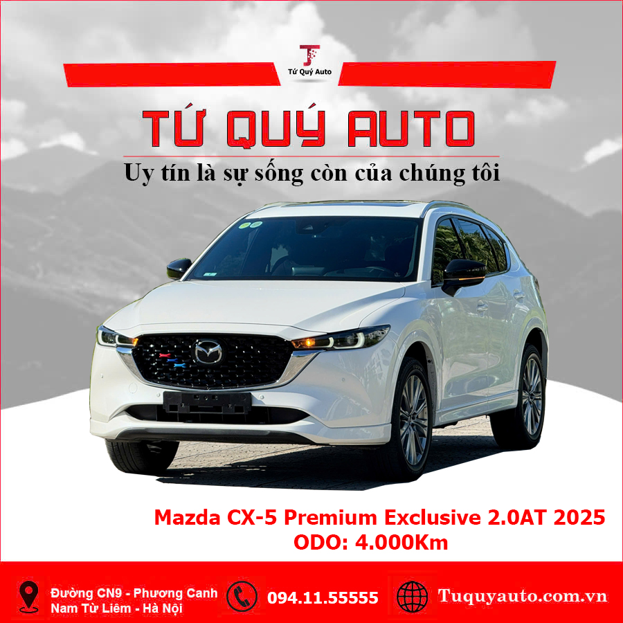 Xe Mazda CX5 Premium Exclusive 2.0 AT 2025 - Trắng