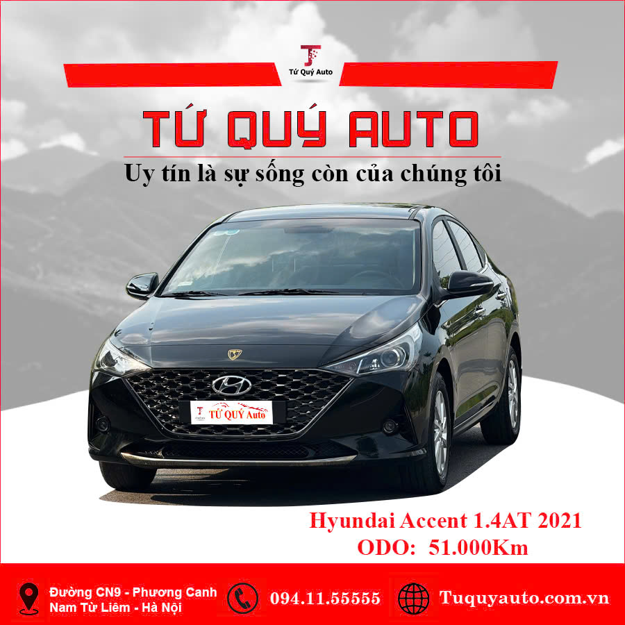 Xe Hyundai Accent 1.4 AT 2021 - Đen