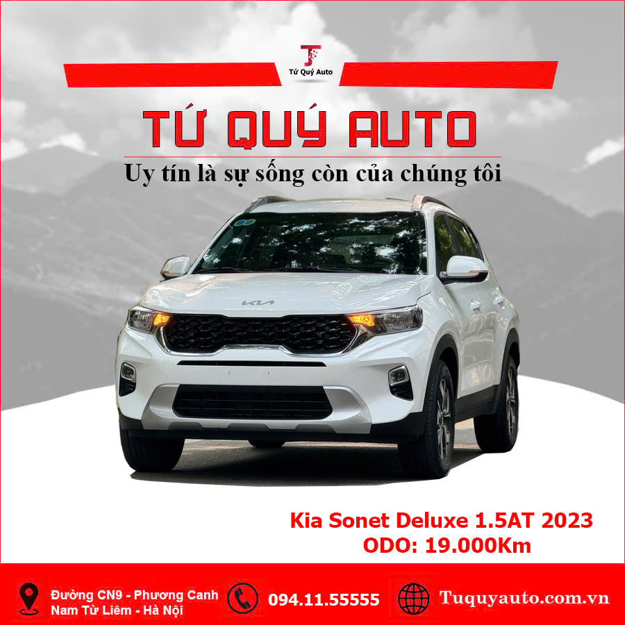 Xe Kia Sonet Deluxe 1.5 AT 2023 - Trắng
