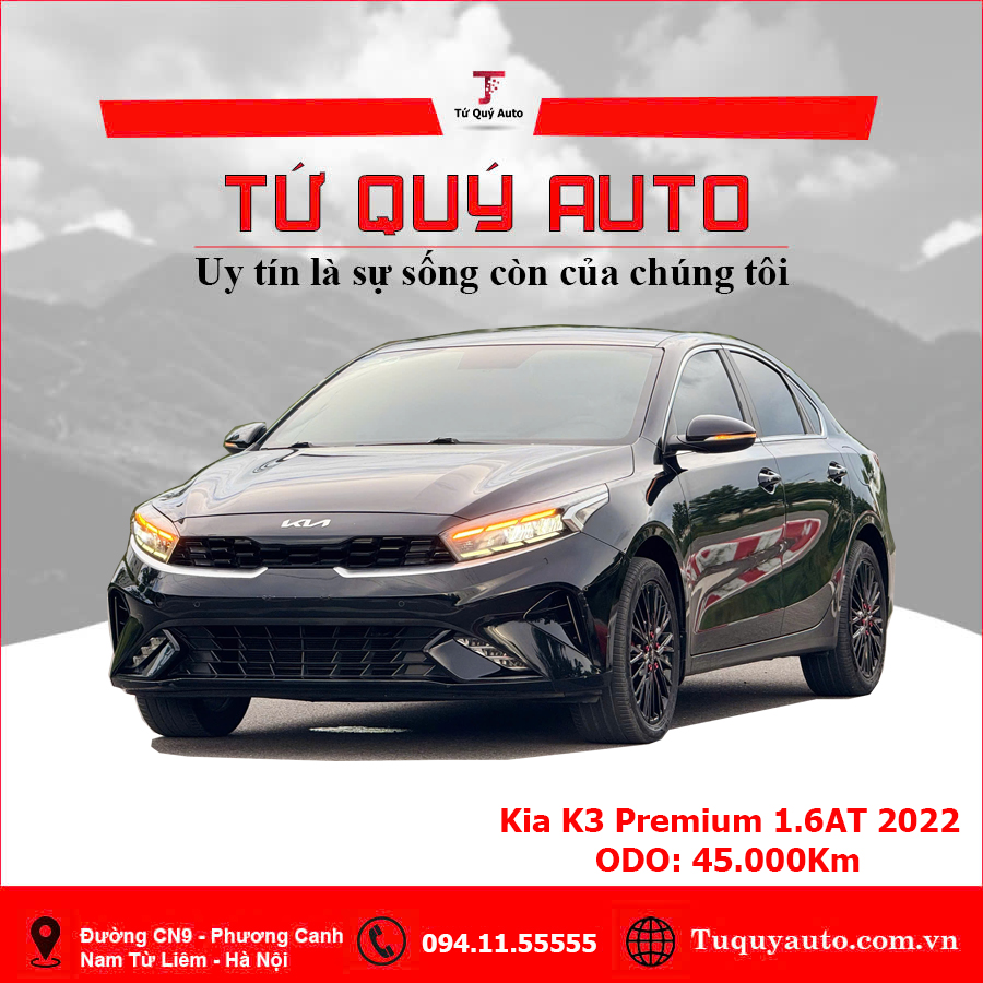 Xe Kia K3 Premium 1.6 AT 2022 - Đen
