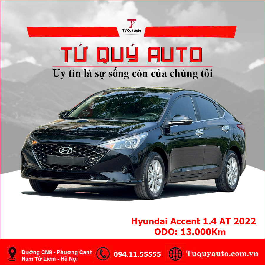 Xe Hyundai Accent 1.4 AT 2022 - Đen