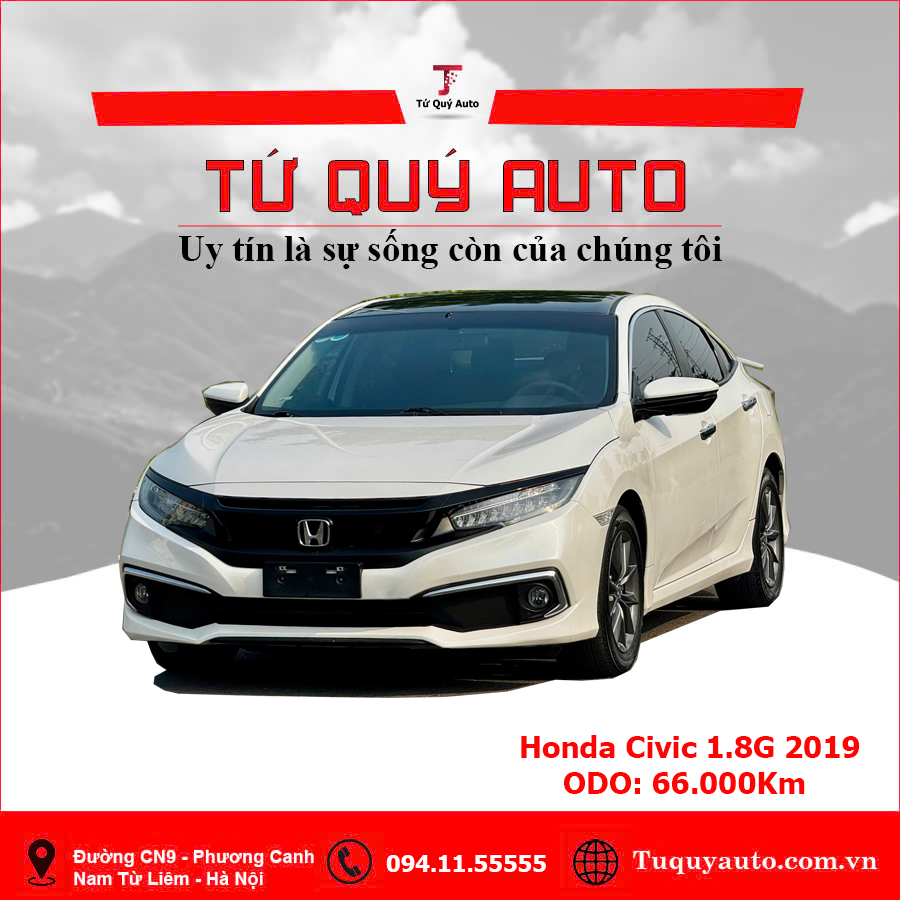 Xe Honda Civic G 1.8 AT 2019 - Trắng