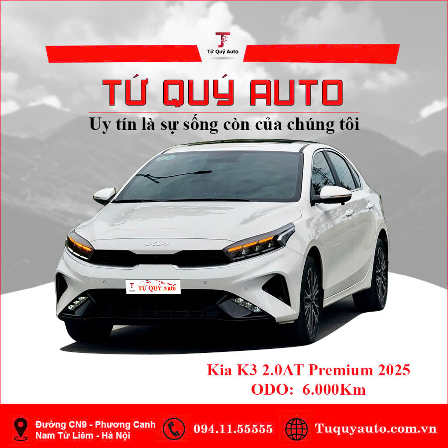 Xe Kia K3 Premium 2.0 AT 2025 - Trắng