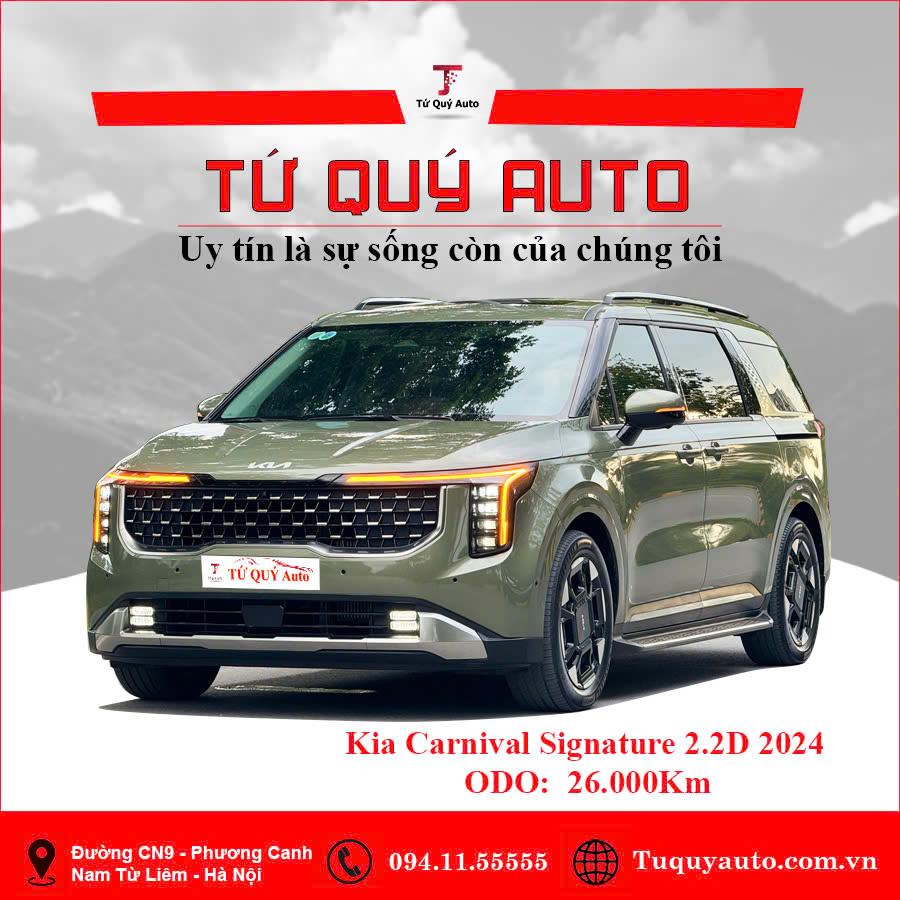 Xe Kia Carnival Signature 2.2D 2024 - Xanh