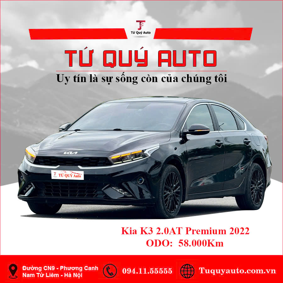 Xe Kia K3 Premium 2.0 AT 2022 - Đen