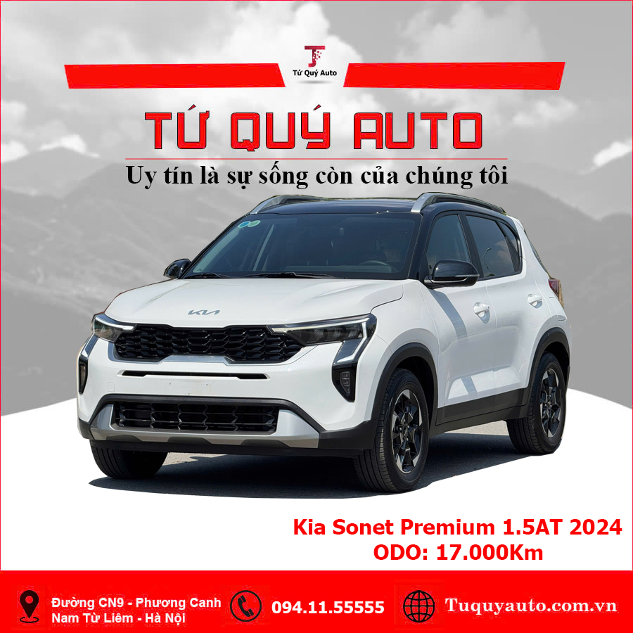 Xe Kia Sonet Premium 1.5 AT 2024 - Trắng