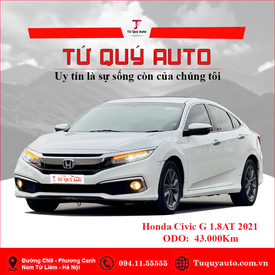 Xe Honda Civic G 1.8 AT 2021 - Trắng