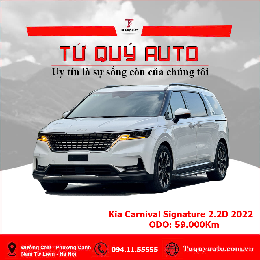Xe Kia Carnival Signature 2.2D 2022 - Trắng