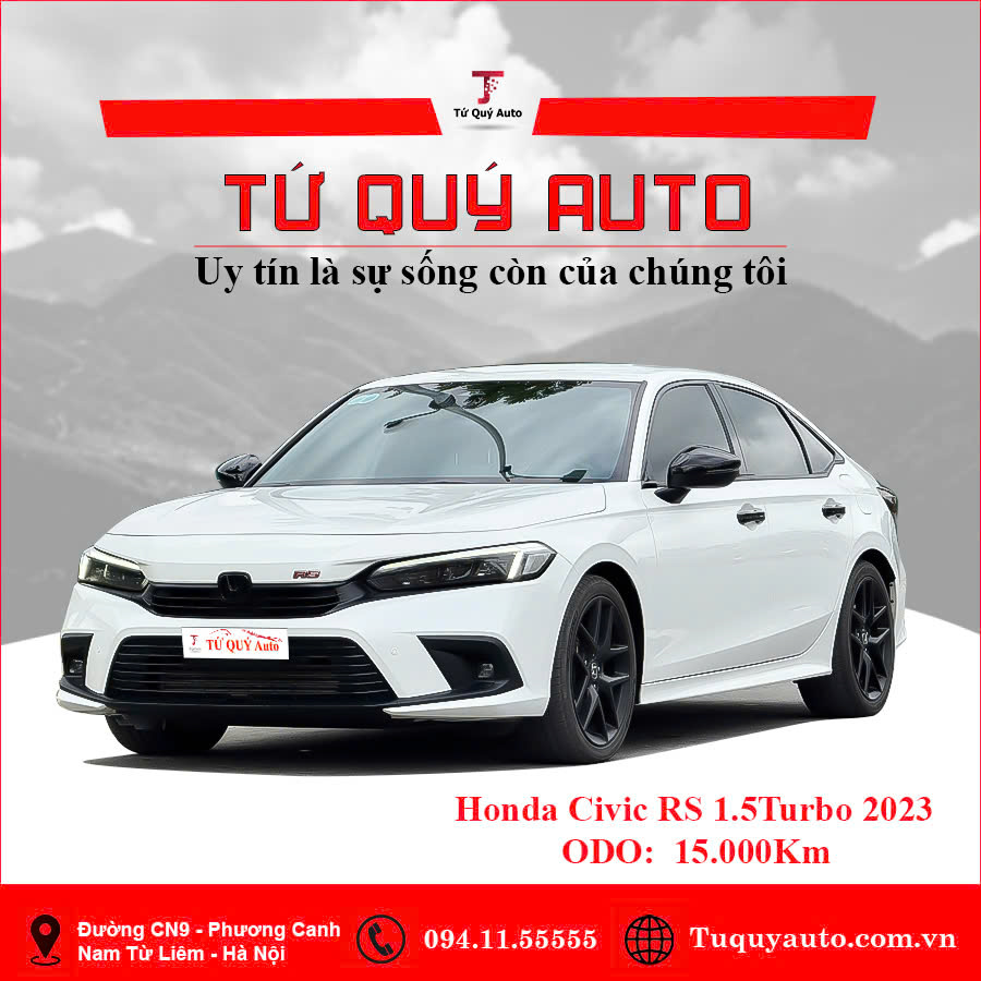 Xe Honda Civic RS 1.5 AT 2023 - Trắng