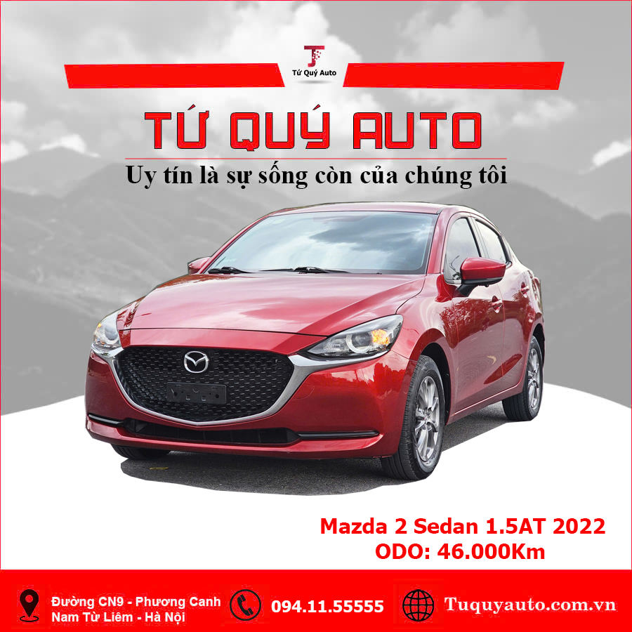 Xe Mazda 2 Sedan 1.5 AT 2022 - Đỏ