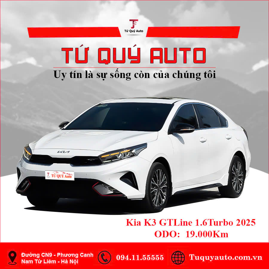 Xe Kia K3 GT 1.6 AT Turbo 2025 - Trắng