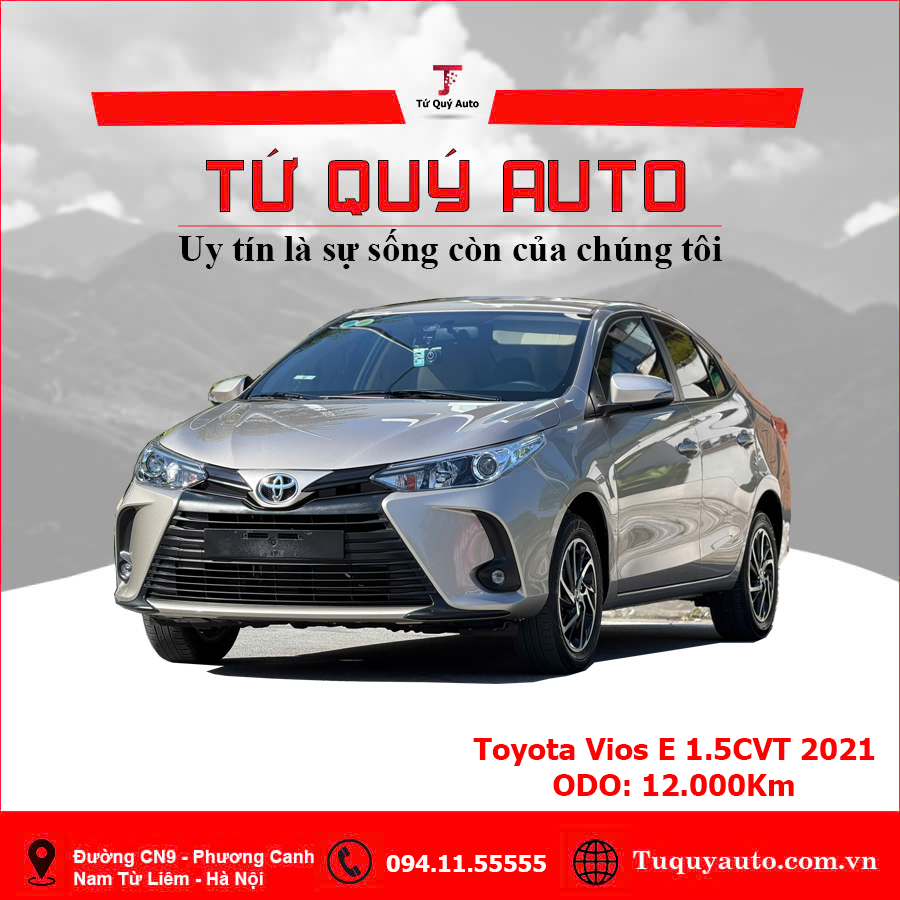 Xe Toyota Vios 1.5E CVT 2021 - Vàng Cát