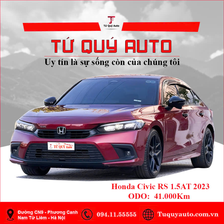Xe Honda Civic RS 1.5 AT 2023 - Đỏ