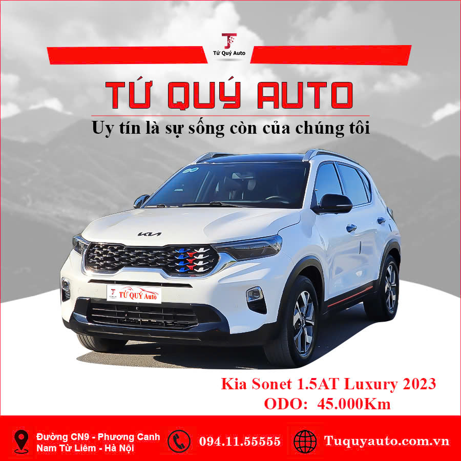 Xe Kia Sonet Luxury 1.5 AT 2023 - Trắng