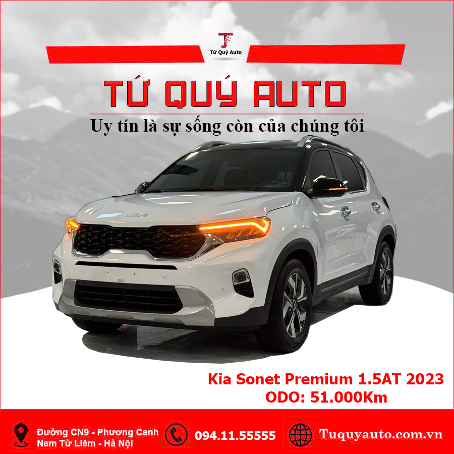 Xe Kia Sonet Premium 1.5 AT 2023 - Trắng