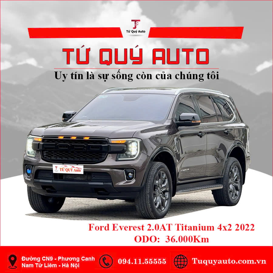 Xe Ford Everest Titanium 2.0L 4x2 AT 2022 - Nâu
