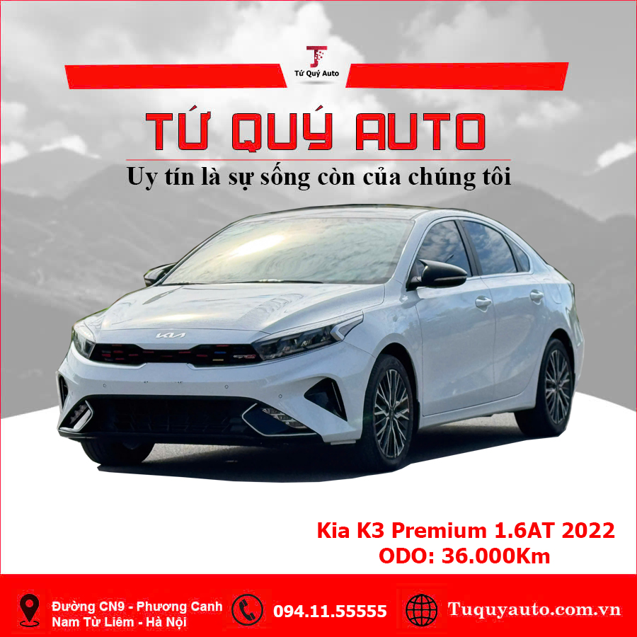 Xe Kia K3 Premium 1.6 AT 2022 - Trắng