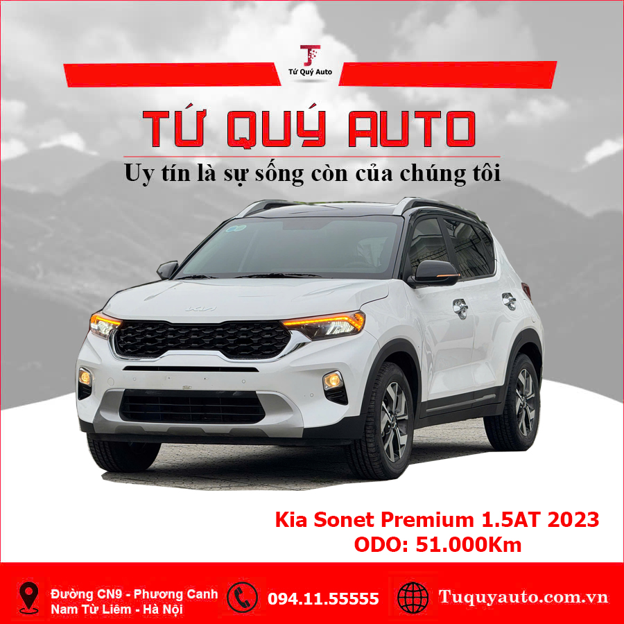 Xe Kia Sonet Premium 1.5 AT 2023 - Trắng