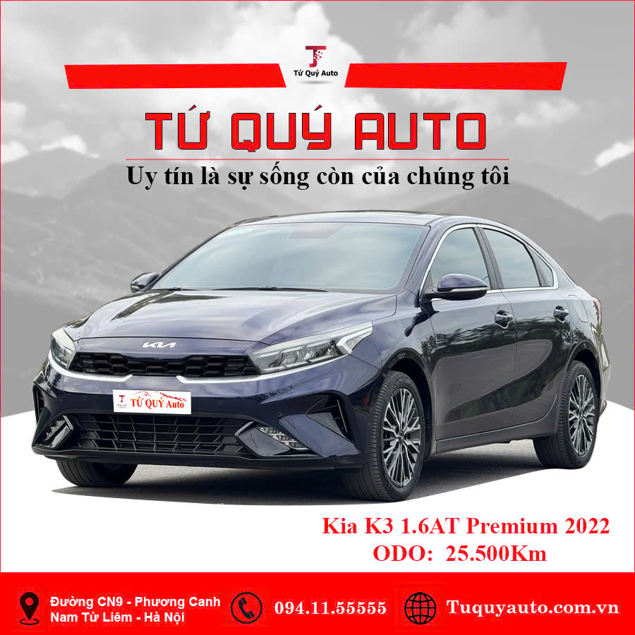 Xe Kia K3 Premium 1.6 AT 2022 - Xanh Đen