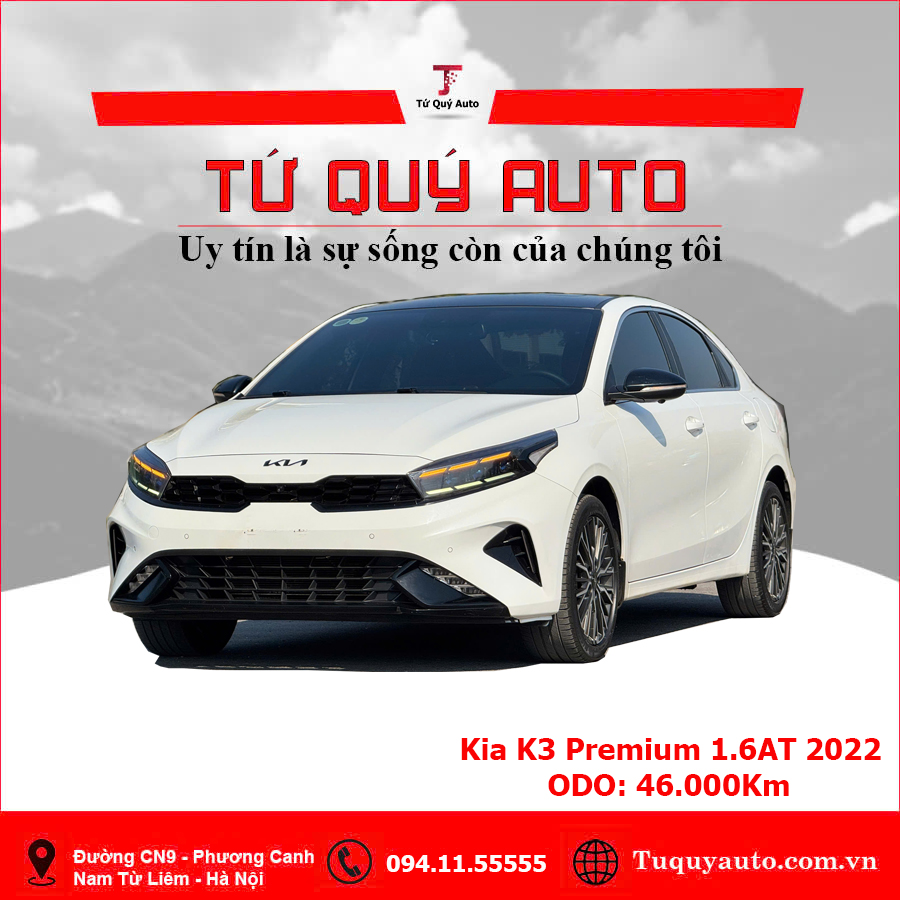Xe Kia K3 Premium 1.6 AT 2022 - Trắng