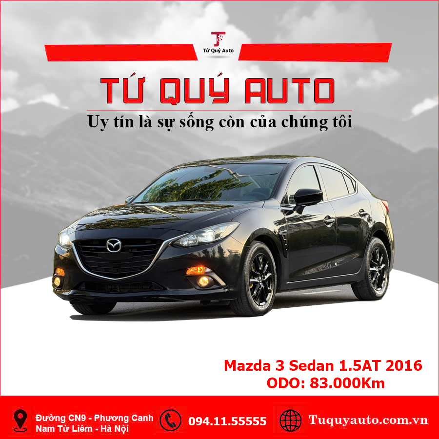 Xe Mazda 3 Sedan 1.5 AT 2016 - Đen