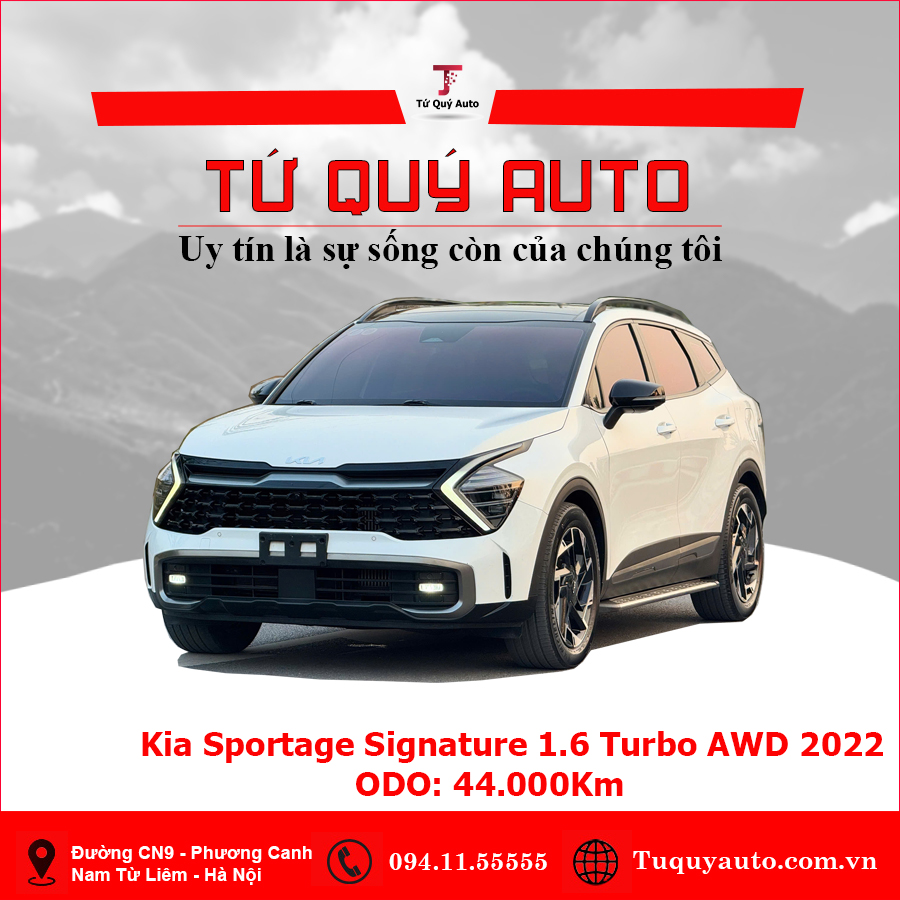 Xe Kia Sportage Signature 1.6T AWD 2022 - Trắng