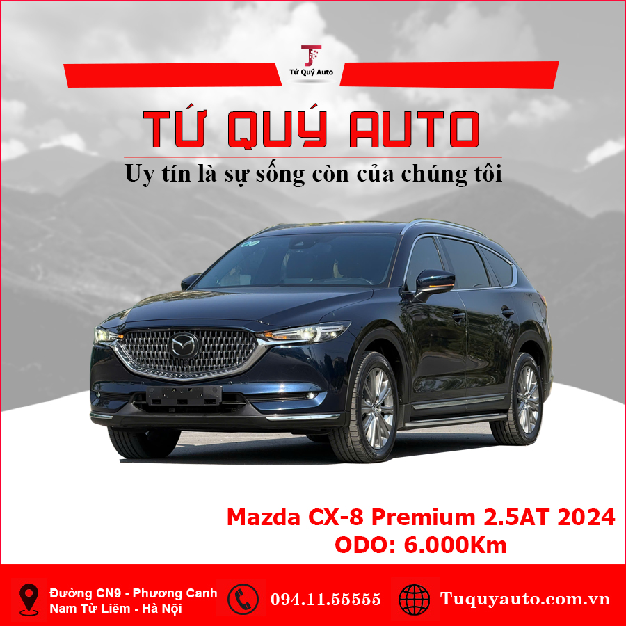 Xe Mazda CX8 Premium 2.5 AT 2024 - Xanh Đen