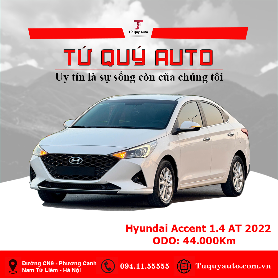 Xe Hyundai Accent 1.4 AT 2022 - Trắng