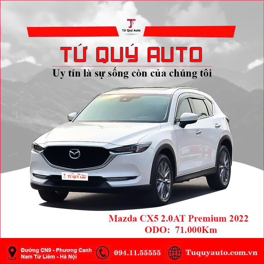 Xe Mazda CX5 Premium 2.0 AT 2022 - Trắng