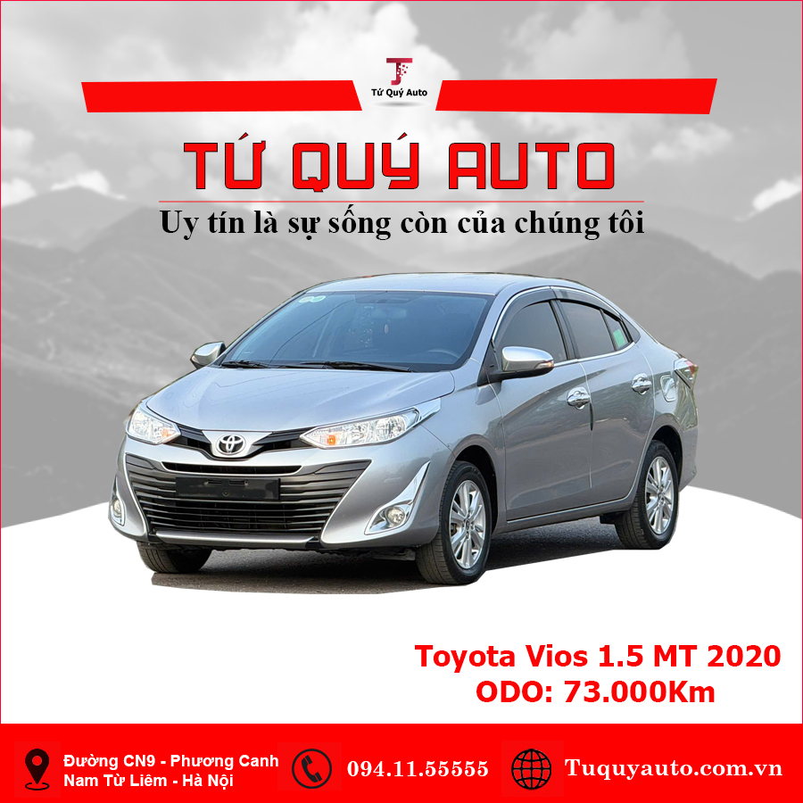 Xe Toyota Vios 1.5E MT 2020 - Bạc