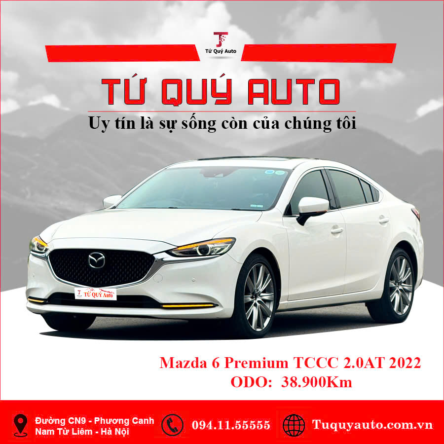 Xe Mazda 6 Premium 2.0 AT 2022 - Trắng