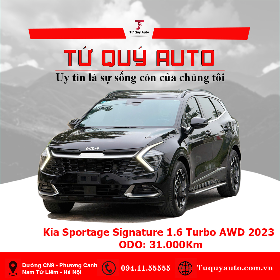 Xe Kia Sportage Signature 1.6T AWD 2023 - Đen