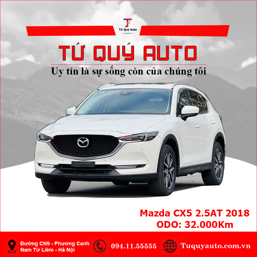 Xe Mazda CX5 2.5 AT 2WD 2018 - Trắng