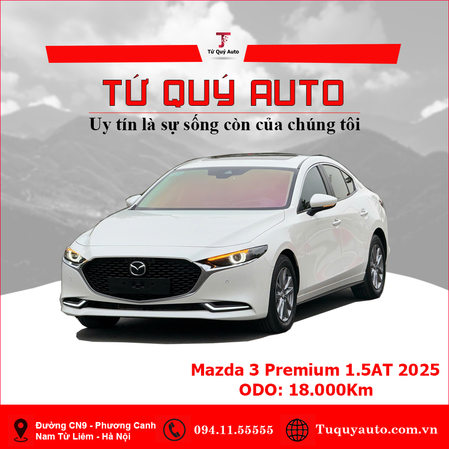 Xe Mazda 3 1.5L Premium 2025 - Trắng