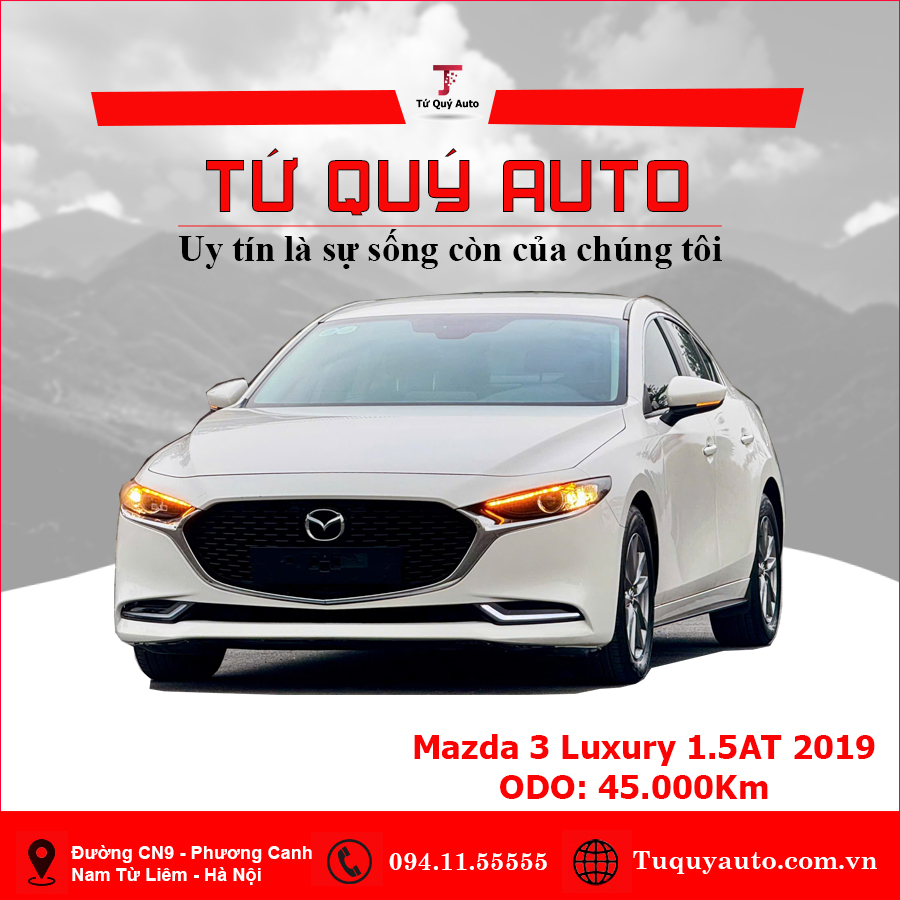 Xe Mazda 3 1.5L Luxury 2019 ĐK 2020 - Trắng