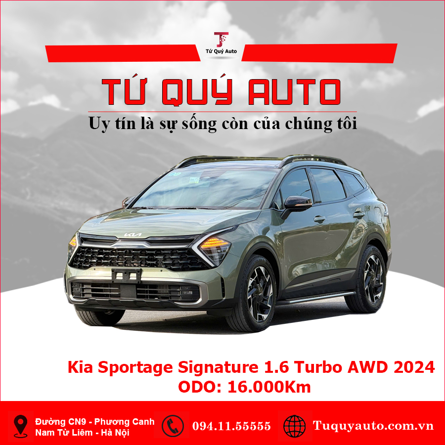 Xe Kia Sportage Signature 1.6T AWD 2024 - Xanh Bộ Đội