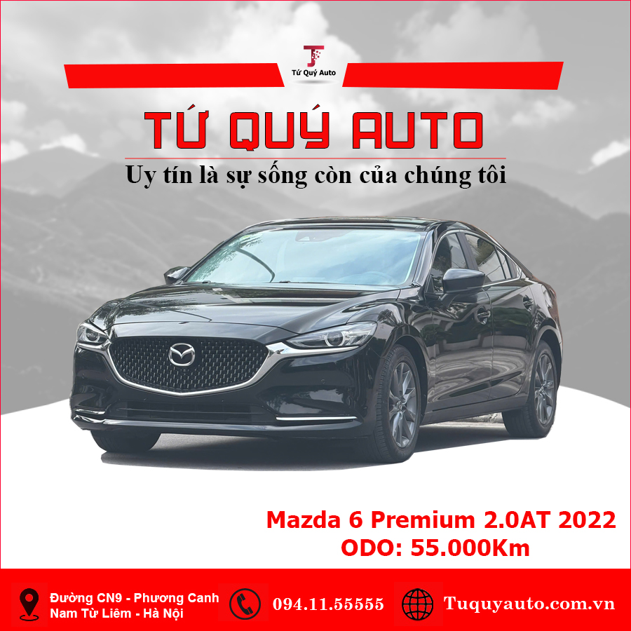 Xe Mazda 6 Premium 2.0 AT 2022 - Đen