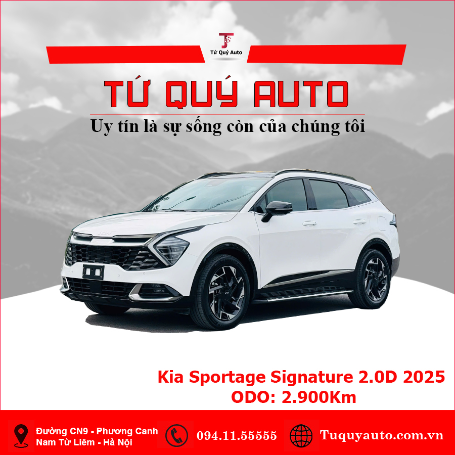 Xe Kia Sportage Signature 2.0D 2025 - Trắng