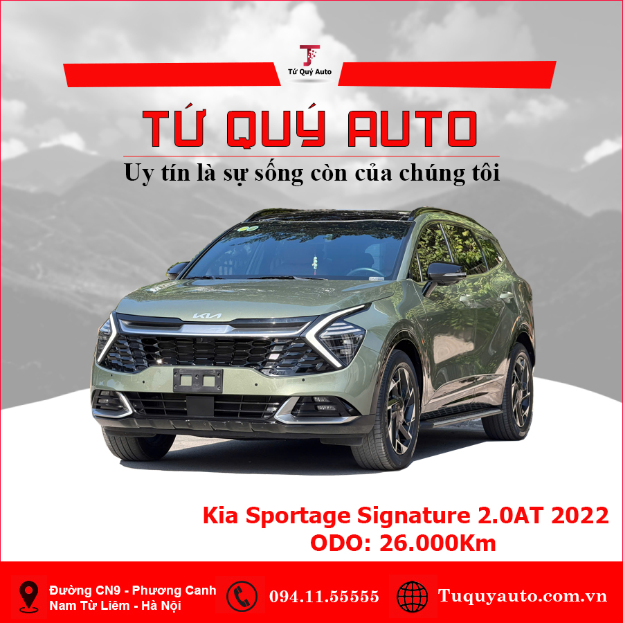 Xe Kia Sportage Signature 2.0G 2022 - Xanh Bộ Đội