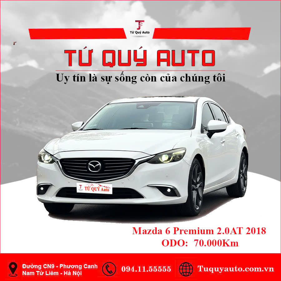 Xe Mazda 6 Premium 2.0 AT 2018 - Trắng